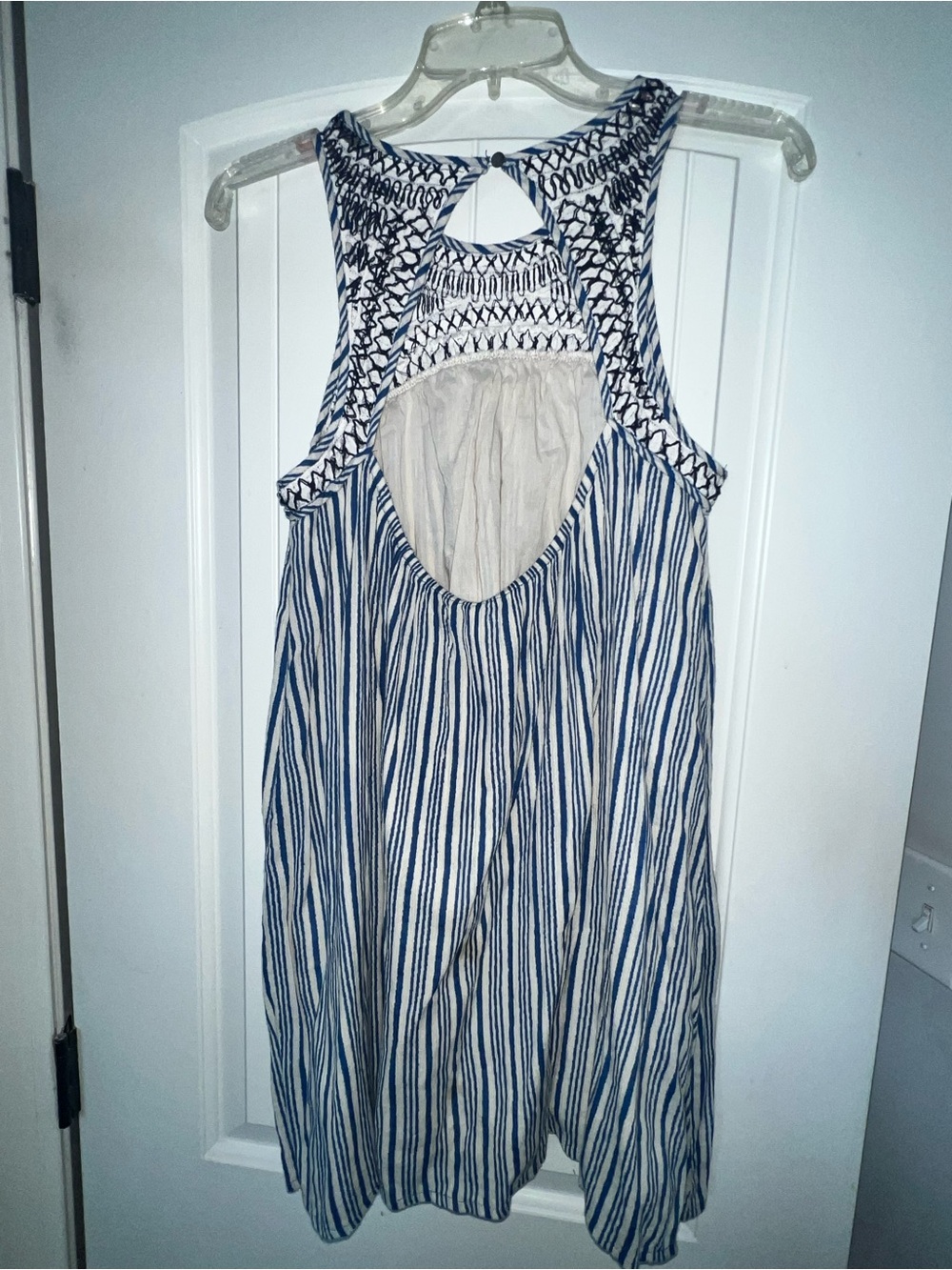 Ecoté Sleeveless Blue/White Striped Dress Size S -EUC